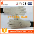 7 Gauge Natural White Polyester Cotton String Knitted Safety Gloves